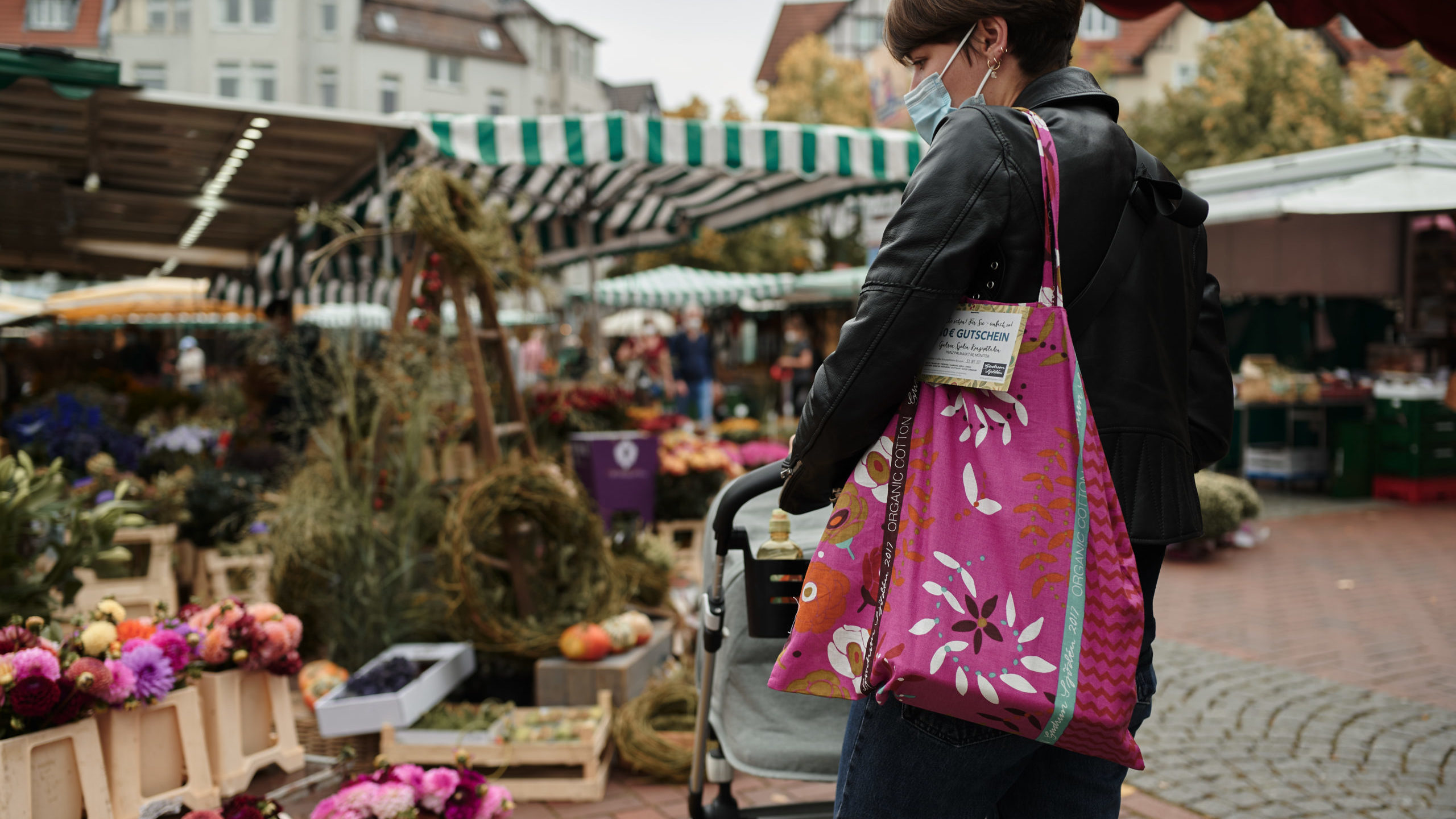 Gudrun Sjöden Herbstkampagne Wochenmarkt Baumwollbeutel